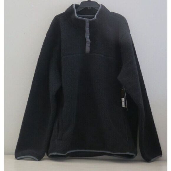 Lee LM31LK159 Men's Sz XL Charcoal Heather Sherpa Fleece 1/4 Snap Pullover $70 - Picture 1 of 7